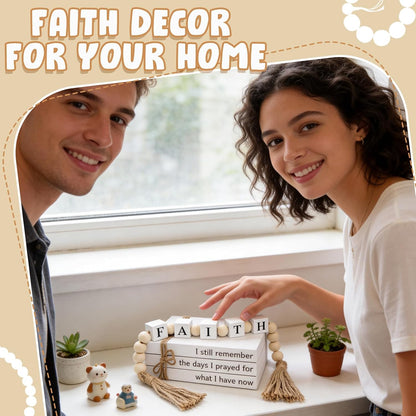 Farmhouse White Fake Decorative Books Wooden Box for Home Office Decor - Religion Christian Faith Aesthetic for Living Room, Console Table, Bookshelf, Tv Stand, Entryway5
