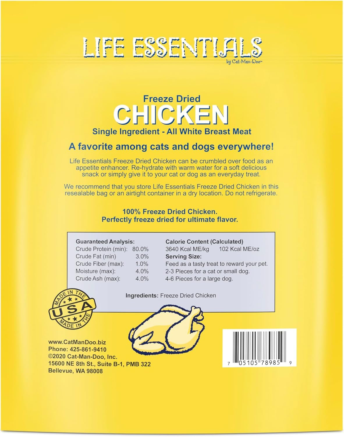 life-essentials-by-cat-man-doo-chicken-5oz-bag-freeze-dried-chicken-cat-dog-treats-healthy-single-ingredient-training-treats-high-protein-cooked-freeze-dried-white-chicken-breast-meat-healthy-chicken-cat-treats-dog-treats-high-protein-toppers-made-in-usa