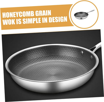 Clad Stir Fry Pan Poached Egg Pan Stainless Steel Skillet Honeycomb Handles for Induction Electric Gas Stove Easy to Clean Ergonomic Design5