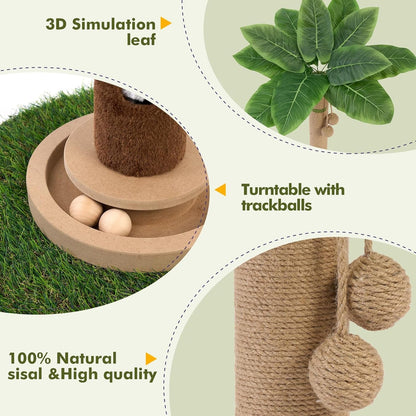 Woochpet Tall Cat Scratching Post,Cat Toys,Cat Scratcher Tree for Large Cat | Heavy Duty,Protect Sofa,Modern Boho,Cat Ball Track,Cat Tree,For Indoor Cats3