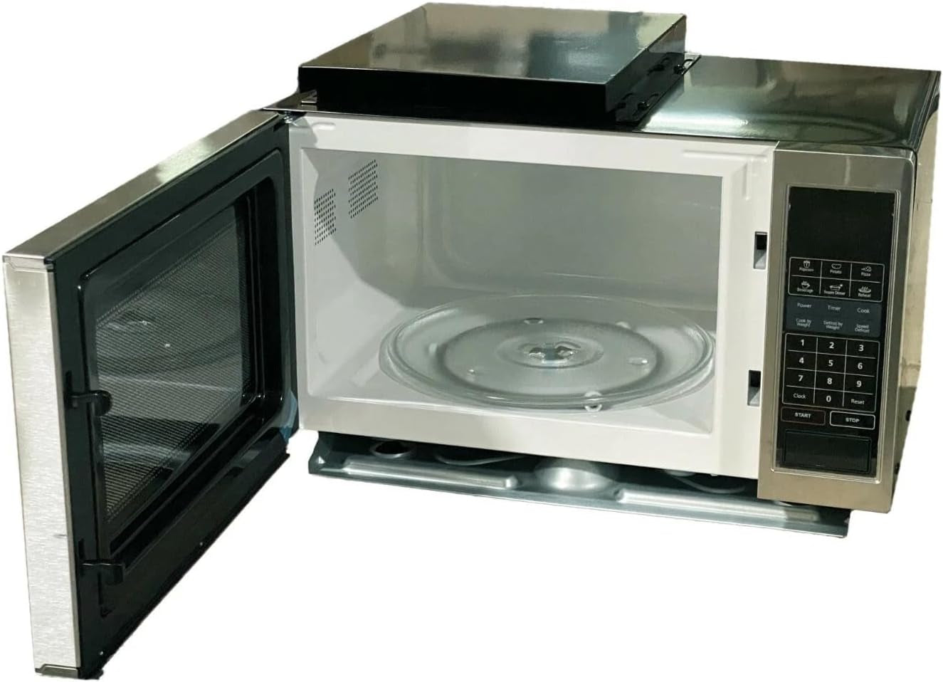 procamp-0-9-cu-ft-rv-microwave-with-trim-kit-900w-stainless-built-in-0-9-cu-ft-rv-microwave-900w-10-power-levels-stainless-with-trim-kit-for-motorhomes-campers-mcg992arb