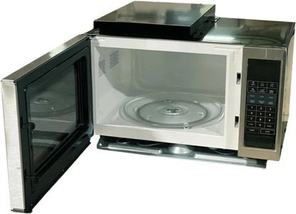 Procamp 0.9 Cu Ft RV Microwave with Trim Kit | 900W, Stainless | Built-In 0.9 Cu Ft RV Microwave, 900W, 10 Power Levels; Stainless with Trim Kit; for Motorhomes & Campers; MCG992ARB2