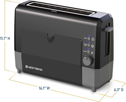Quikserve Toaster, 2-Slice Wide-Slot Slide-Through Bread Toaster with Bagel and Gluten-Free Settings and Cool-Touch Exterior Fast Toasting, Includes Removable Serving Tray, 1400-Watts, Black6