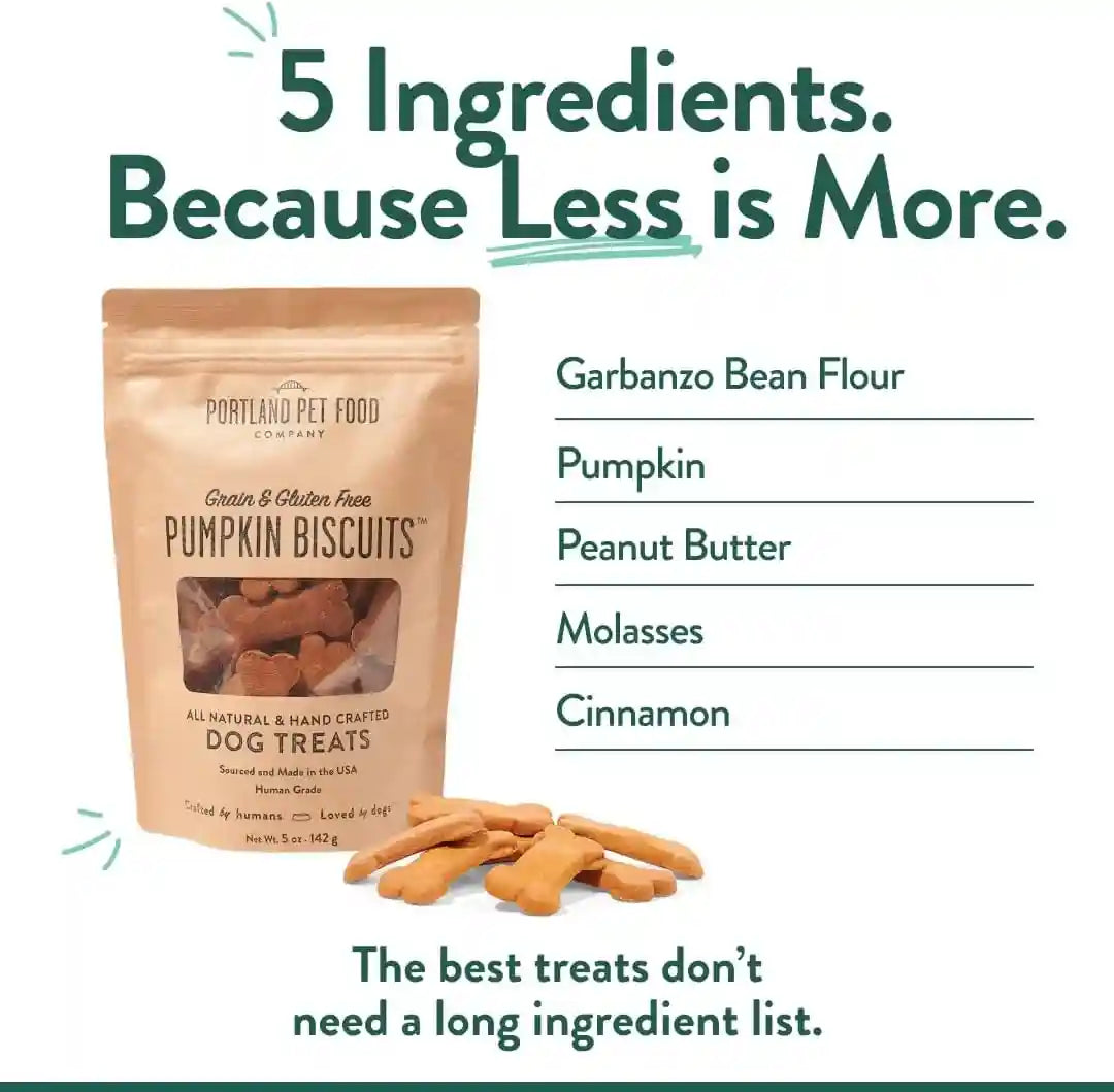 portland-pet-food-pumpkin-dog-treats-healthy-grain-free-biscuits-5-oz-human-grade-limited-ingredient-natural-low-calorie-training-treats-for-small-large-dogs-puppy-to-senior-made-in-usa