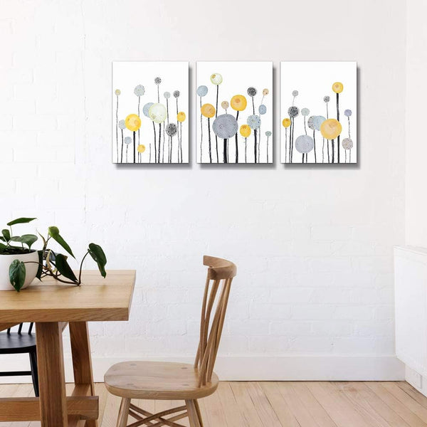 Abstract Watercolor Painting 3 Piece Framed Canvas Wall Art for Living Room Kitchen Wall Decor Canvas Prints Office Wall Decorations Abstract Flowers Pictures Wall Artwork Room Bedroom Home Decor5