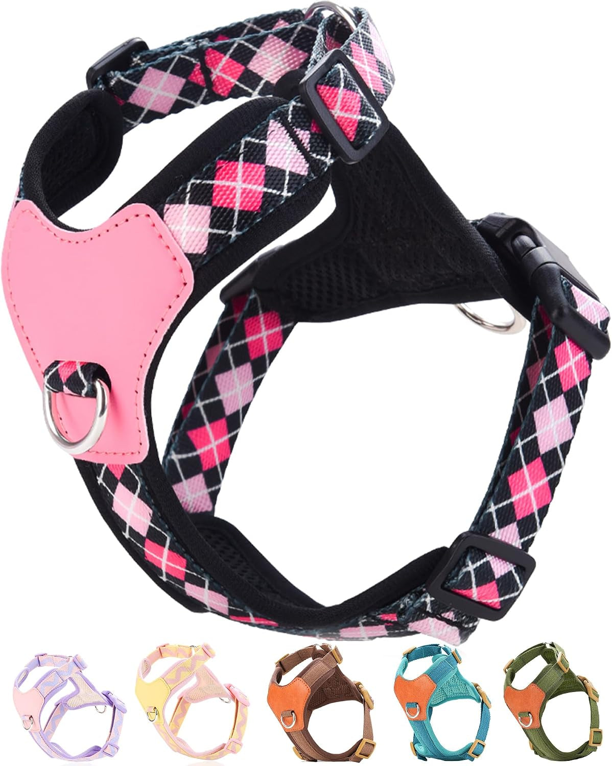 green-xs-dog-harness-for-small-dogs-no-pull-dog-harness-with-2-leash-clips-puppy-harness-dog-vest-harnessgreen-xs