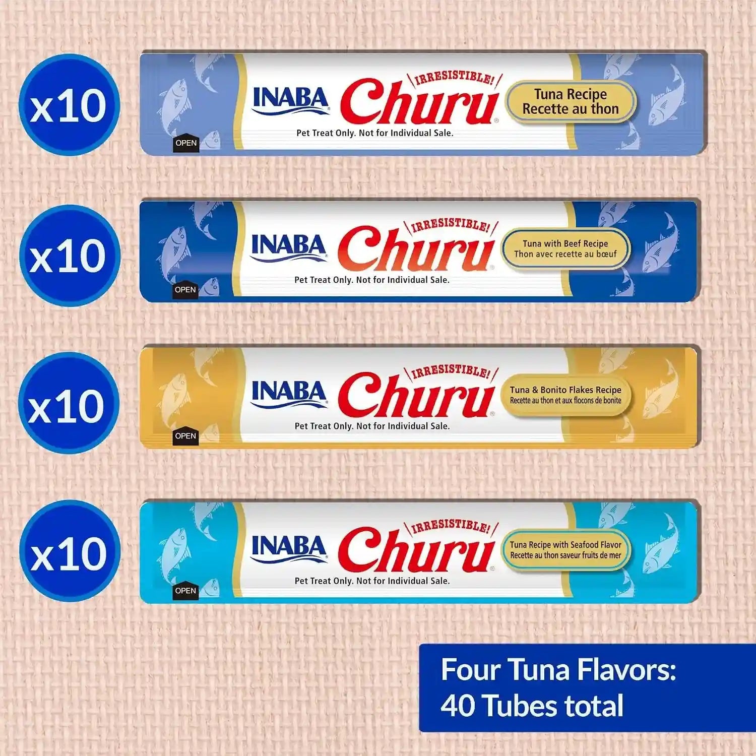 inaba-churu-cat-treats-lickable-squeezable-creamy-puree-cat-treat-with-green-tea-extract-taurine-0-5-ounces-each-tube-40-tubes-tuna-variety-box