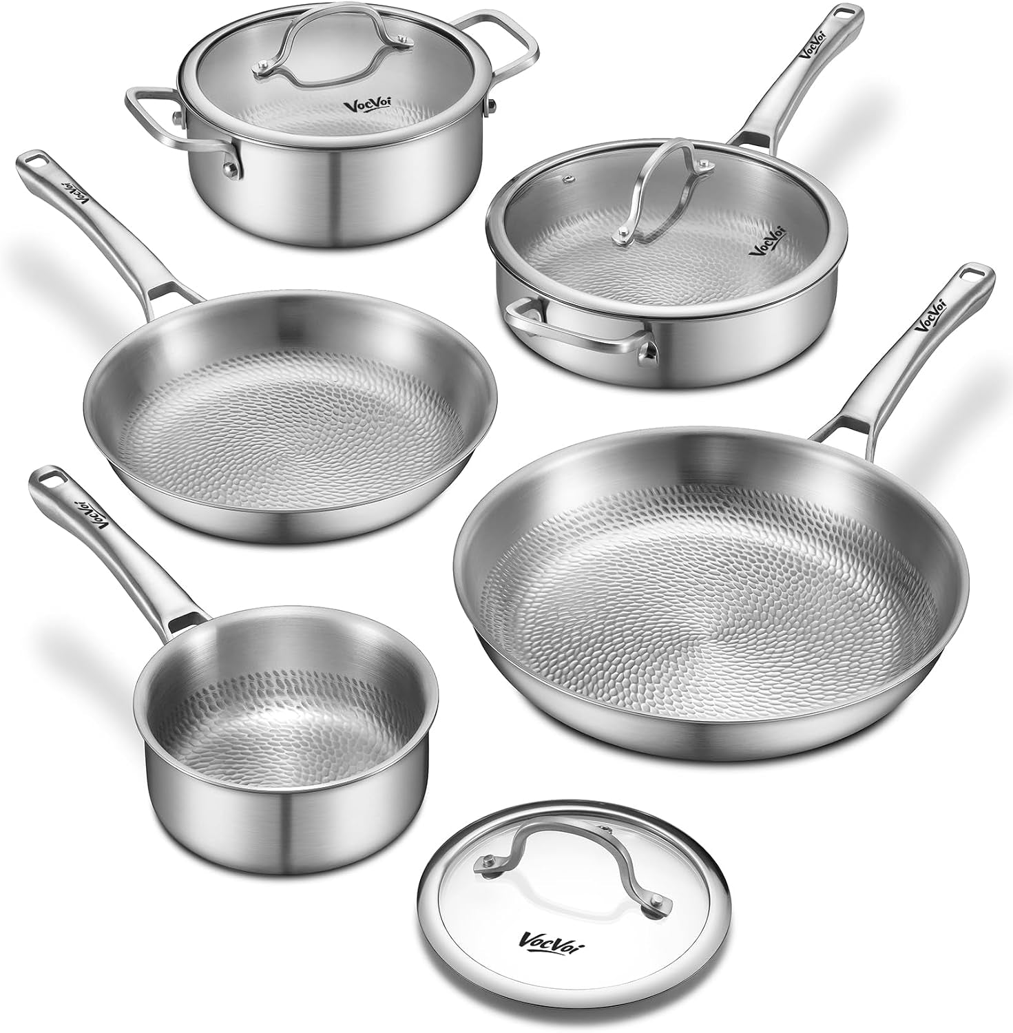 titanium-pans-for-cooking-non-stick-with-lid-8pcs-uncoated-hammered-titanium-pro-frying-pan-pfas-free-cookware-butter-warmer-skillet-induction-oven-safe
