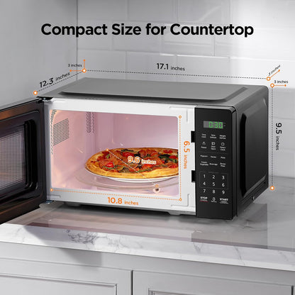 BLACK+DECKER Countertop Microwave Oven 0.7 Cu.Ft,700W,Child Safety, Black | 6 One-Touch Presets, Express Cooking, 10 Power Levels, Child Safety Lock, Easy Clean Interior6