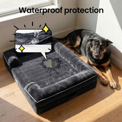 Ohgeni Sofa-Style Orthopedic Dog Bed for Large Dogs, Memory Foam Pet Bed with Removable Machine-Washable Plush Cover, Non-Slip Bottom, 45-Inch (Black)5