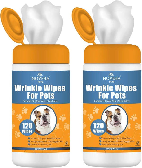 NOVEHA Pet Wipes - Formulated Pet Wipes - for Facial and Finger Folds, Underarms - 3" X 2" Size (150 Counts)11
