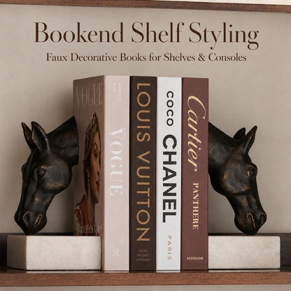4-7 Pieces Fashion Decorations Book Set. Premium Aesthetic Faux Books for Room Decor. (4) | Refined Modern Look - Not Real, No Pages inside - Arrives Flat, Tool-Free 2-Min Setup8