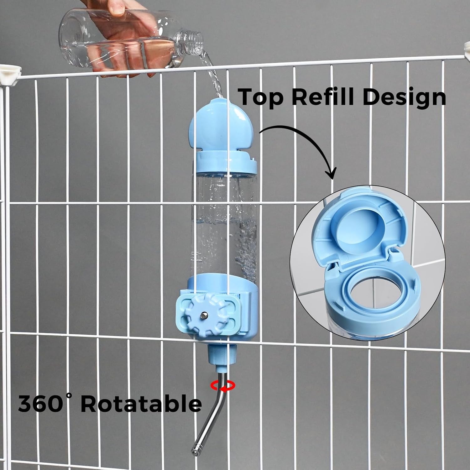 vannon-top-fill-small-animal-water-dispenser-for-cage-23oz-auto-feeding-crate-water-bottle-for-rabbit-chinchilla-ferret-guinea-pig-squirrel-hedgehog-pet-nozzle-diameter-10mm-bpa-free-blue