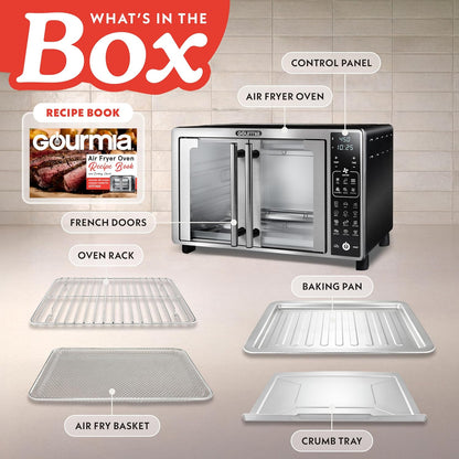 Air Fryer French Door Toaster Oven - 6-Slice Capacity, LED Display with 19 Cooking Presets, Stainless Steel4