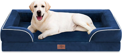Comfort Expression Orthopedic Dog Bed for Extra Large Dogs with Bolster | Waterproof Dog Couch Bed with Washable Cover & Non-Slip Bottom, Supportive Egg Crate Foam XL Pet Bed, 42X30 Inch208
