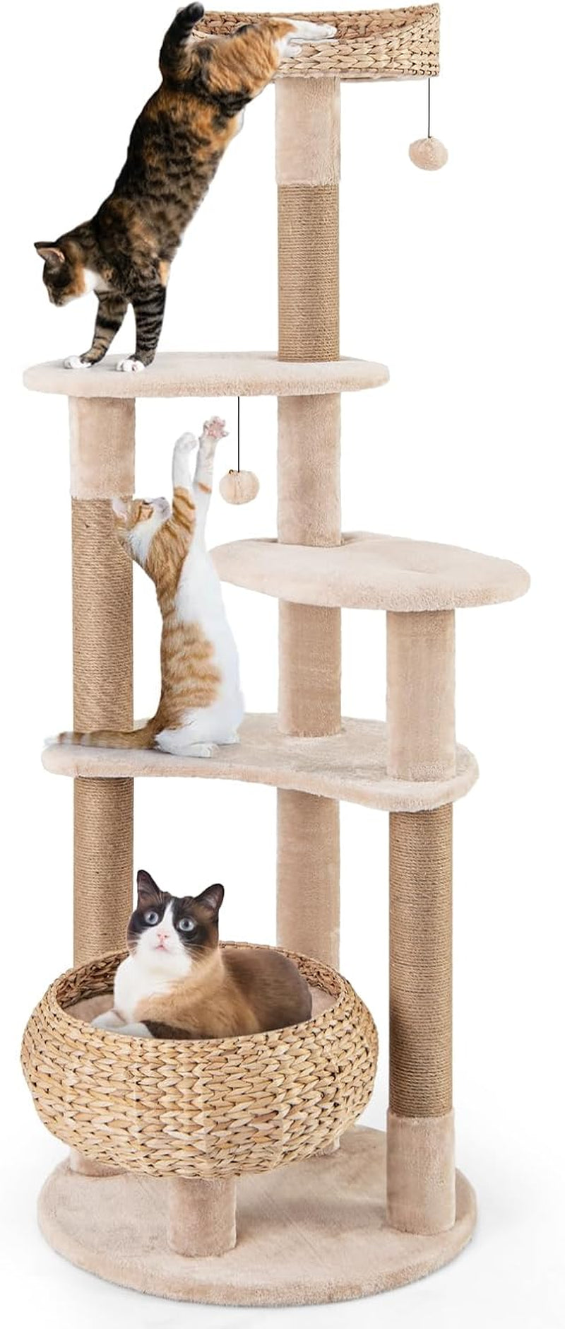 petsite-65-inch-cattail-cat-tree-tower-multi-level-cat-tower-with-natural-jute-scratching-posts-cat-bed-top-perch-dangling-balls-and-jumping-platforms-modern-tall-cat-tree-for-indoor-cats