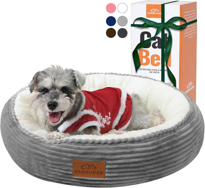 Zerbuger 20In Washable Cat Beds for Indoor Cats - round Donut Pet Bed for Cats, Small Dogs, Puppy, Kitten - Anti-Slip Bottom, Calming Bed Gift - Pink22