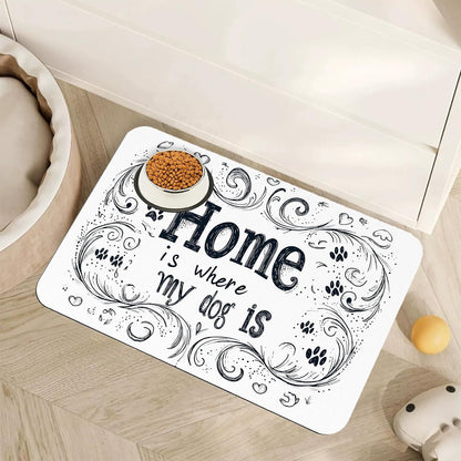 Cute Shark Dog Cat Food Mat,Absorbent Pet Feeding Mat with Rubber Backing,Non-Slip Water Bowl Placemat,Indoor Pet Accessories Supplies 12"X20"23