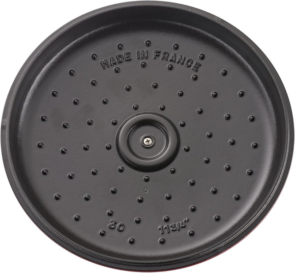 Staub Cast Iron Braiser, Dutch Oven, 3.5-Quart, Serves 3-4, Made in France, Cherry5