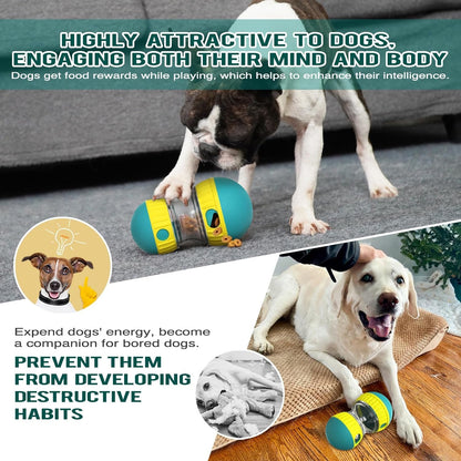 BSISUERM Dog Puzzle Toy Adjustable Treat Dispensing Ball Food Dispenser Tough Slow Feeder Puppy Enrichment Training Toy Pet Interactive Chase Toys for Small Medium Large Dogs to Keep Them Busy, Green6