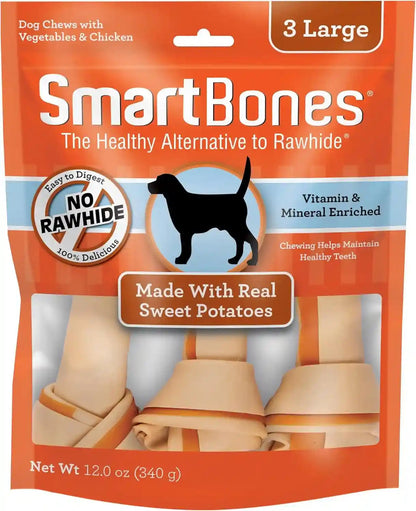 Smartbones Dog Chews, Treat Your Dog to Rawhide-Free Dog Bones, Made with Real Meat and Vegetables, 3 Large12