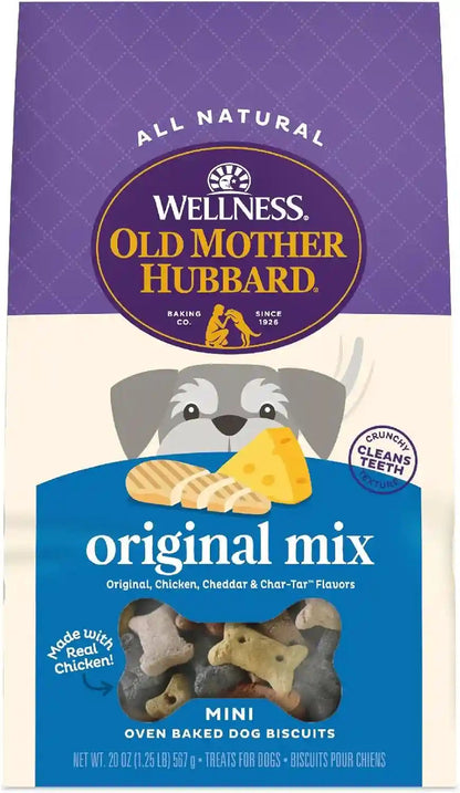 Old Mother Hubbard Wellness P-Nuttier Dog Biscuits, Natural, Training Treats, Peanut Butter Flavor, Mini Size, (20 Ounce Bag)25