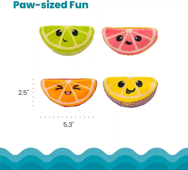 Catstages Dental Fruit Wedges 4 Pk, Soft and Textured Catnip Chew Toys That Help Clean Teeth, Multicolored5