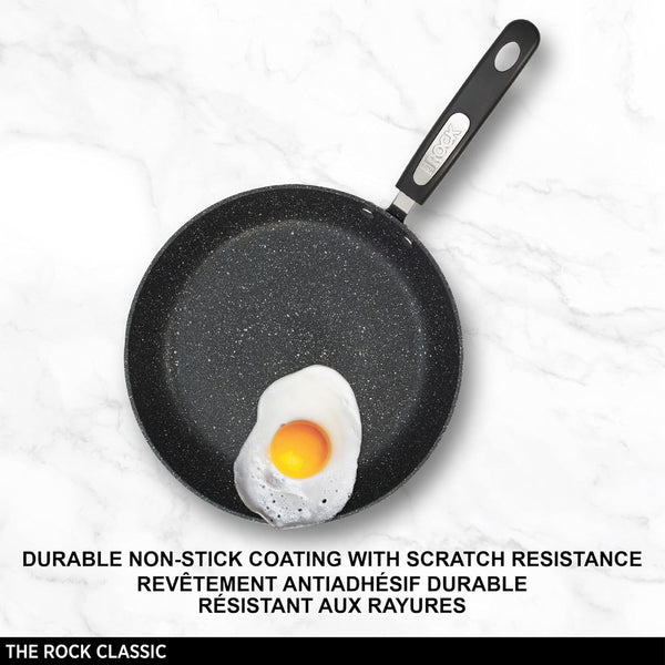 the Rock 12" Jumbo Cooker with Lid, Non-Stick, Oven Safe | Perfect for Family-Size Meals. Stir-Fry and More. Rock.Tec Non-Stick. Forged Aluminum. Glass Lid. Never Warps.2