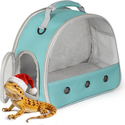 Bearded Dragon Travel Carrier,Lizards Carrier, Small Animal Travel Carrier for Sugar Glider Hedgehog Rat Parrot Bird Guinea Pig, Portable Guinea Pig Travel Bag for 213
