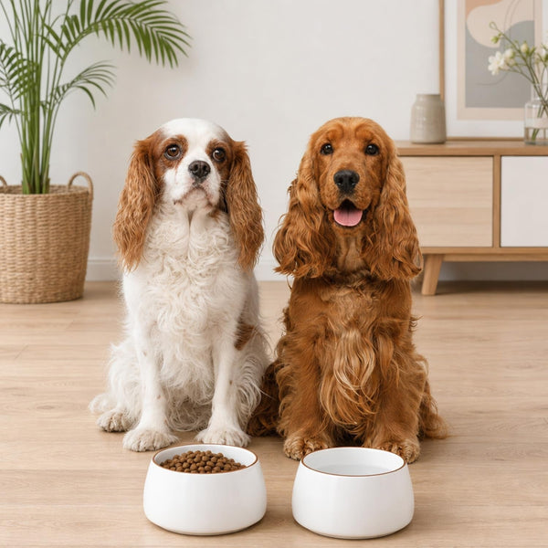2 Pack 37 Oz Long Ear Dog Bowl, Ceramic Dog Water Bowls for Spaniel Cocker | Long Eared Dog Bowl No Spill Water and Food Pet Bowls for Spaniel Cocker Beagle Bassett Hound3