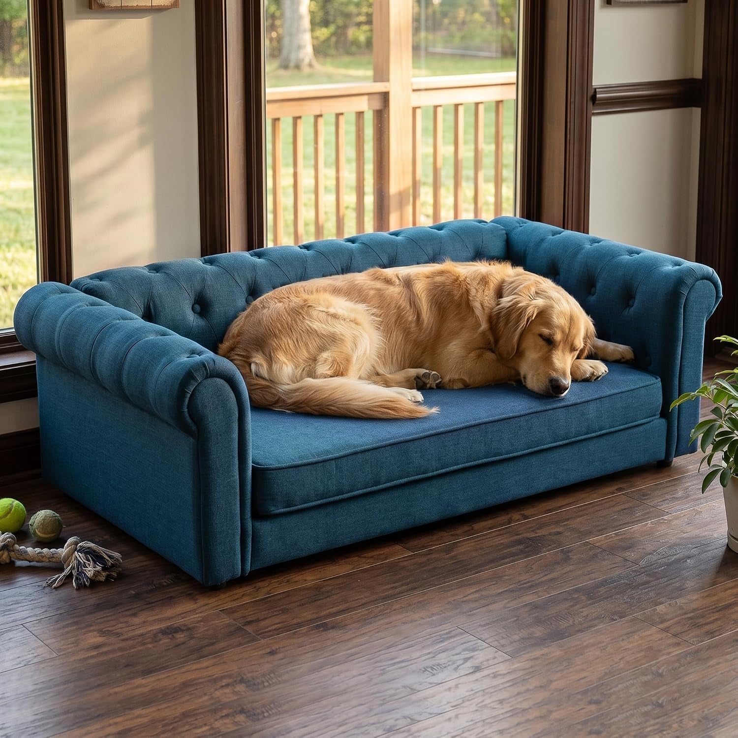 elevated-xl-large-dog-sofa-with-backrest-and-armrests-55-button-tufted-dog-couch-bed-with-soft-cushion-for-large-dogs-stylish-lounging-bed-pet-couch-chair-120lbs-weight-capacity-beige