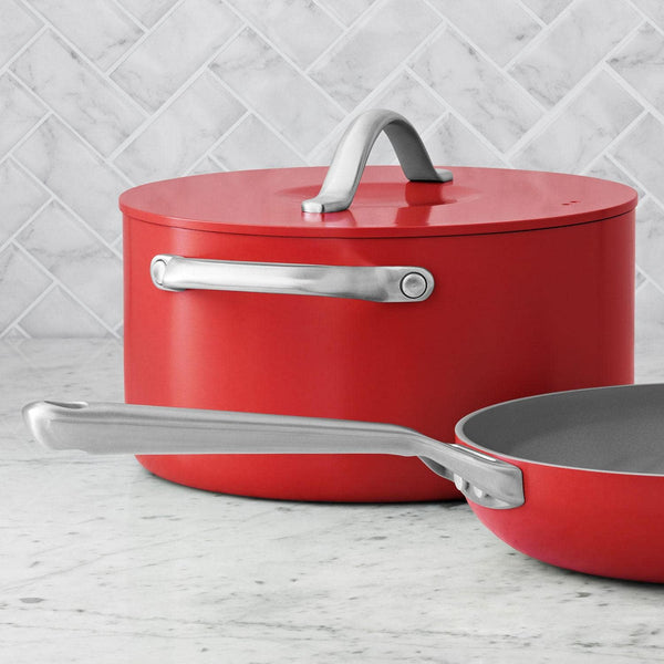 MEMBER MARK 11-Piece Modern Ceramic Cookware Set in Red 23X15X112