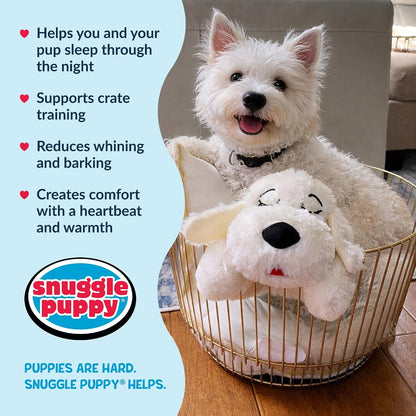 Snuggle Puppy Heartbeat Puppy Toy for Small Breeds, Compact Plush Dog Toy with Real-Feel Pulse, Designed for Crate Time, First Nights, and Rest - Cream5