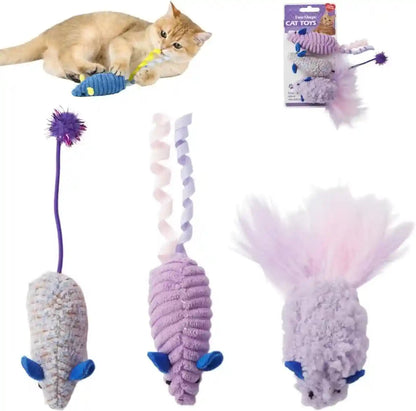 Catnip Toys (3 Pack), Cat Mouse Toys for Indoor Play, Small Interactive Cat Toys for Indoor Cats, Perfect for Single or Multi-Cat Households (Blue)11