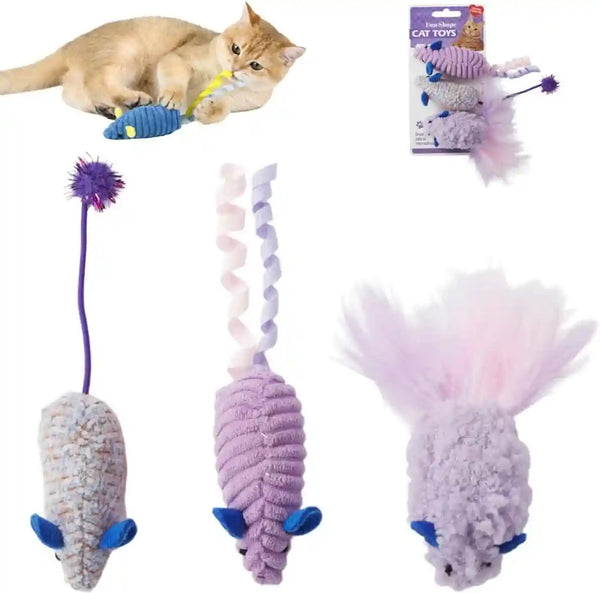 Catnip Toys (3 Pack), Cat Mouse Toys for Indoor Play, Small Interactive Cat Toys for Indoor Cats, Perfect for Single or Multi-Cat Households (Blue)11