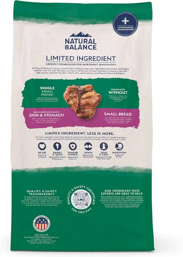 Natural Balance Limited Ingredient Small Breed Dry Dog Food - Complete Nutrition for Small Breeds - Wholesome Grains Brown Rice Recipe - Limited Ingredient Formula - 12 Lb - Lamb & Brown Rice10