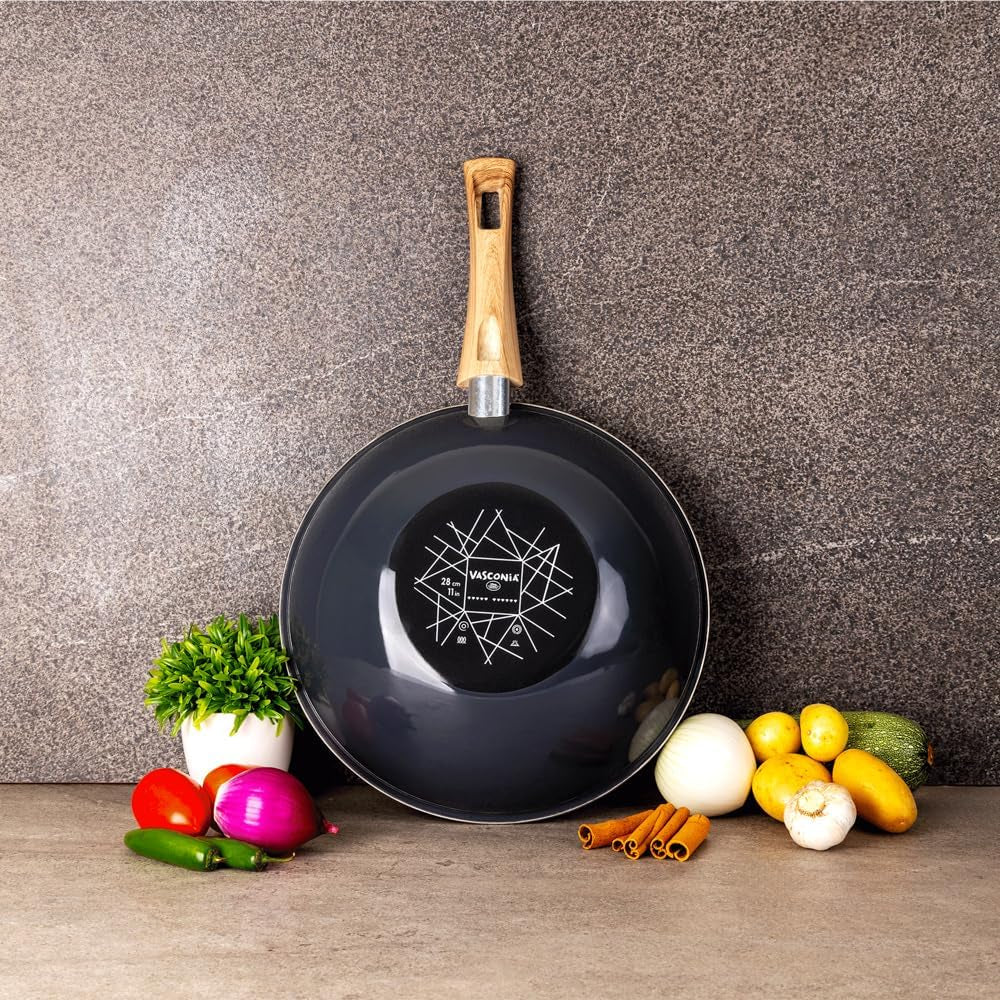 nonstick-wok-pan-11-inch-enamel-steel-gray-induction-compatible-all-stovetop-ready-even-heat-cooking-wood-look-handle-lightweight-design-easy-cleanup
