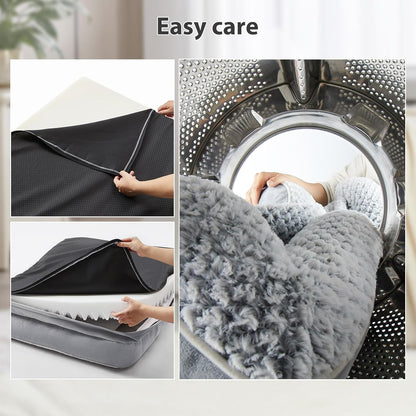 LEXTRO Orthopedic Dog Beds for Large Dogs,42X30 Inch Extra Large Dog Bed, Egg Crate Foam Bed for Large Dogs, Big Pet Bed with Washable Removable Waterproof Pillow Cover and Anti-Slip Bottom, Grey5
