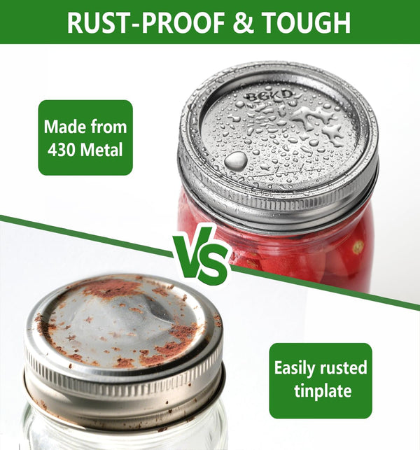 24Pcs Rust-Proof Canning Lids Regular Mouth, Regular Mouth Mason Jar Lids for Ball or Kerr, Small Mouth Mason Jars Lids (Only Lids, No Rings)3