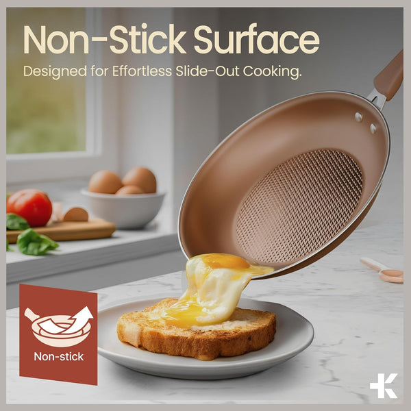 Pots and Pans Set, 23-Piece Non Stick Cookware & Bakeware Sets with Plaid Pattern, Stackable Design, Dishwasher Safe, Stain-Resistant, Oven & All-Stove Safe, Tempered Glass Lid, Golden3