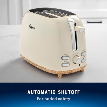Oster 2-Slice Toaster with Extra Wide Slots, Bagel Toaster, Oat Milk6