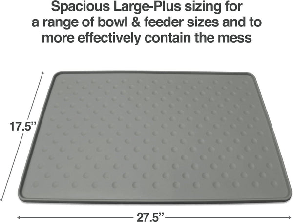 Petfusion Toughgrip Large plus Dog Food Mat [Just the Right Size before Getting Too Big @ 27.5 X 17.5]. Waterproof, Extra Tough FDA Grade Silicone, Grey2