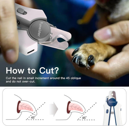 Type-C Rechargeable Dog & Cat Nail Clippers - LED Pet Nail Trimmer Extra Sharp for Small & Medium Dogs (Gray)6