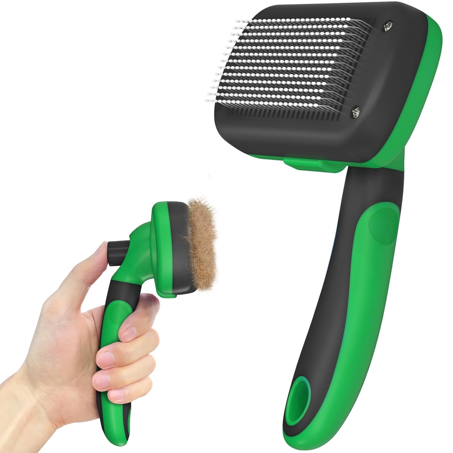 dipoo-self-cleaning-shedding-brush-skin-friendly-grooming-tool-for-dogs-cats-and-puppies-deshedding-and-hair-removal-for-long-and-short-haired-pets-black