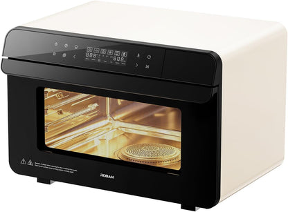 23QT Countertop Convection Steam Oven, Air Fryer Toaster Oven Combo | Combines Steam Cooking, Air Frying, and Baking with 30 Presets and Steam Self-Clean Function, Touchscreen Control - White1
