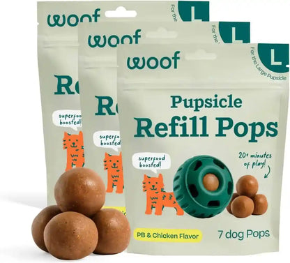 WOOF Pupsicle Peanut Butter & Beef Refill Pops Dog Treats, Large, 7 Count | for Large Pupsicles, Peanut Butter & Beef Flavor, Long-Lasting Treats, Pre-Made Pops, Wholesome Ingredients, Shelf Stable22