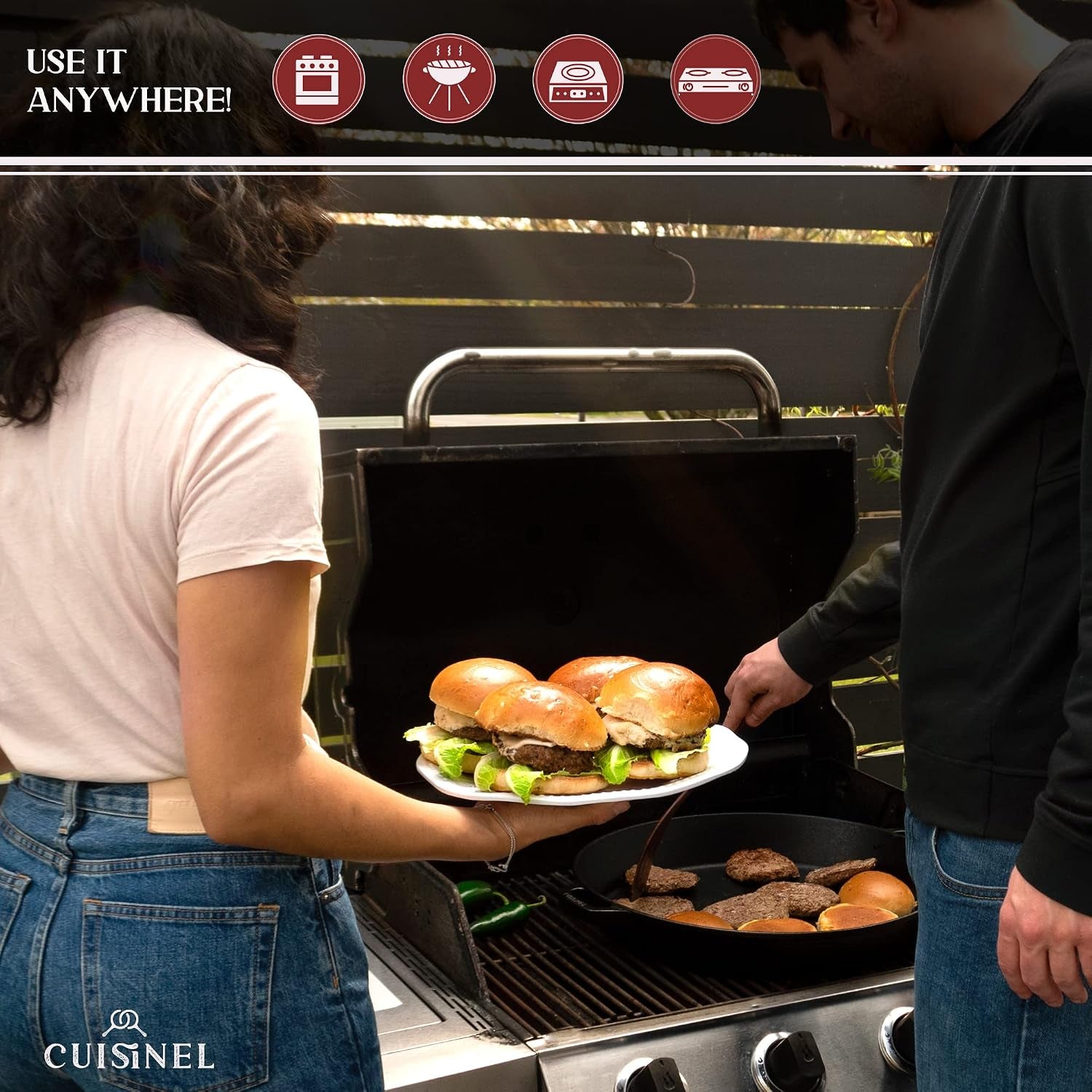 cast-iron-skillet-chainmail-scrubber-cleaner-17-inch-dual-handle-braiser-frying-pan-silicone-handle-covers-pre-seasoned-oven-grill-bbq-stovetop-fire-cookware-indoor-outdoor-use