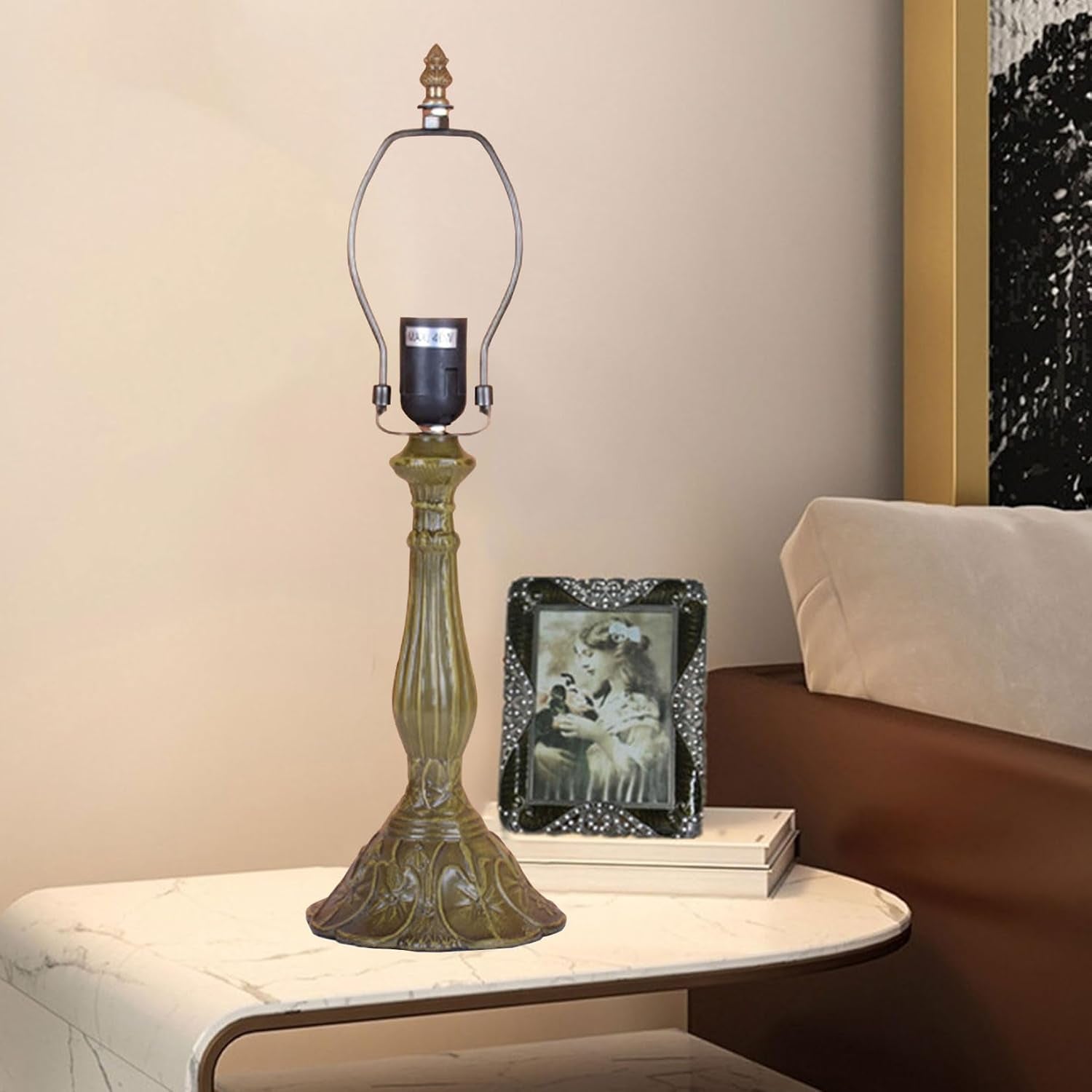tiffany-table-lamp-base-replacement-only-for-12-inches-stained-glass-lampshade-pole-height-19-inches-bronze-finished-alloy-desk-lights-base