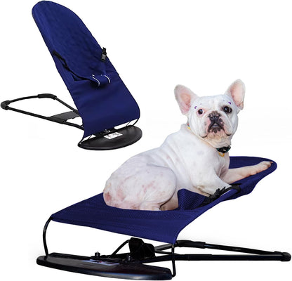 Cat & Dog Rocking Chair - Bouncer Bed for Frenchie, French Bulldog Lounge, Outdoor Portable Foldable Pet Furniture. Adjustable Height, Breathable Mesh, Safety Harness for Small Animals & Puppies11