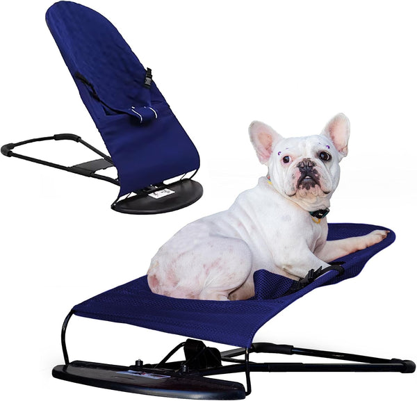 Cat & Dog Rocking Chair - Bouncer Bed for Frenchie, French Bulldog Lounge, Outdoor Portable Foldable Pet Furniture. Adjustable Height, Breathable Mesh, Safety Harness for Small Animals & Puppies11